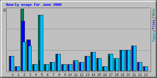 Hourly usage for June 2006